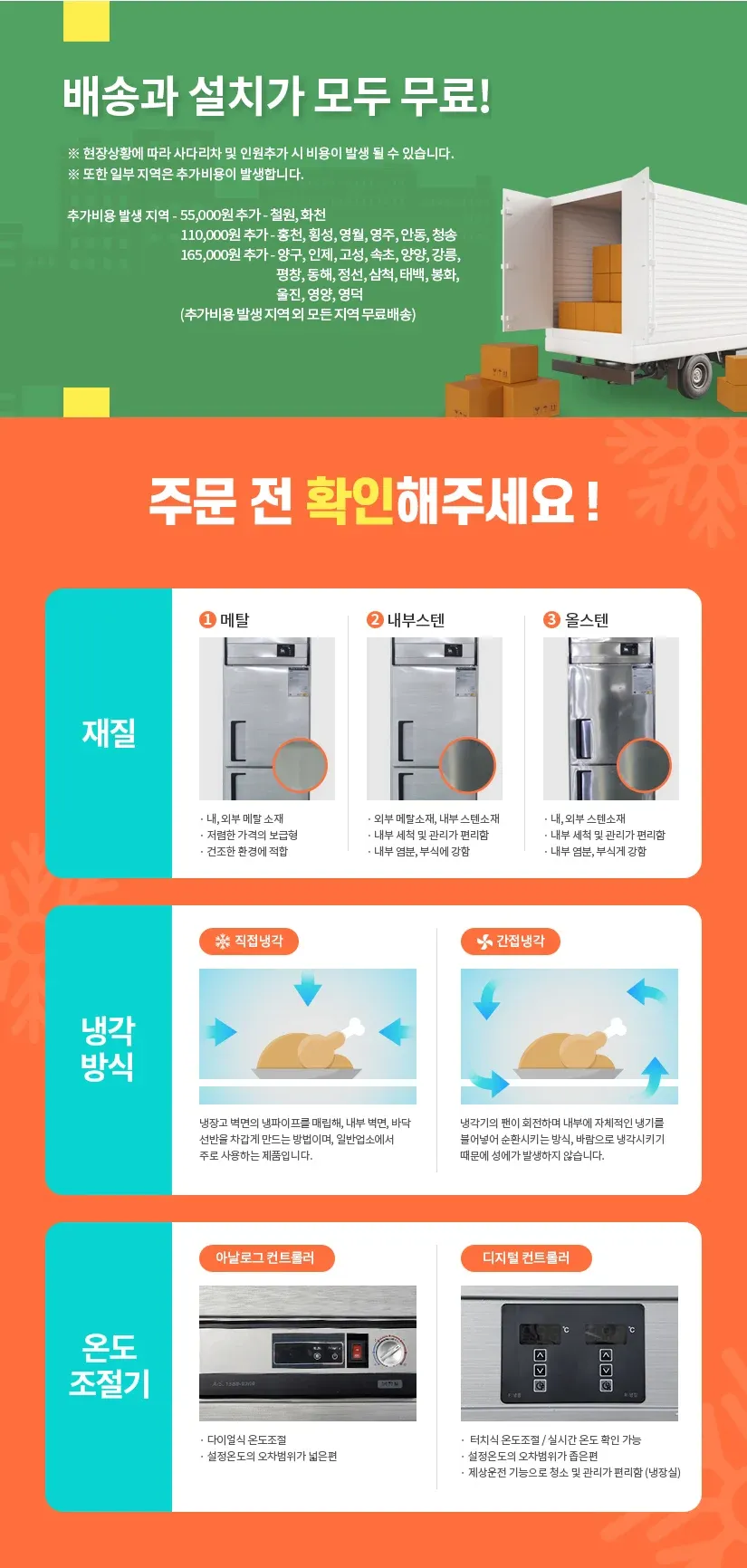 [스타리온] 직냉식 1/3밧드 김밥토핑 냉장고 277L (올스텐) (36) SR-G12ESEVG 상세 이미지 1