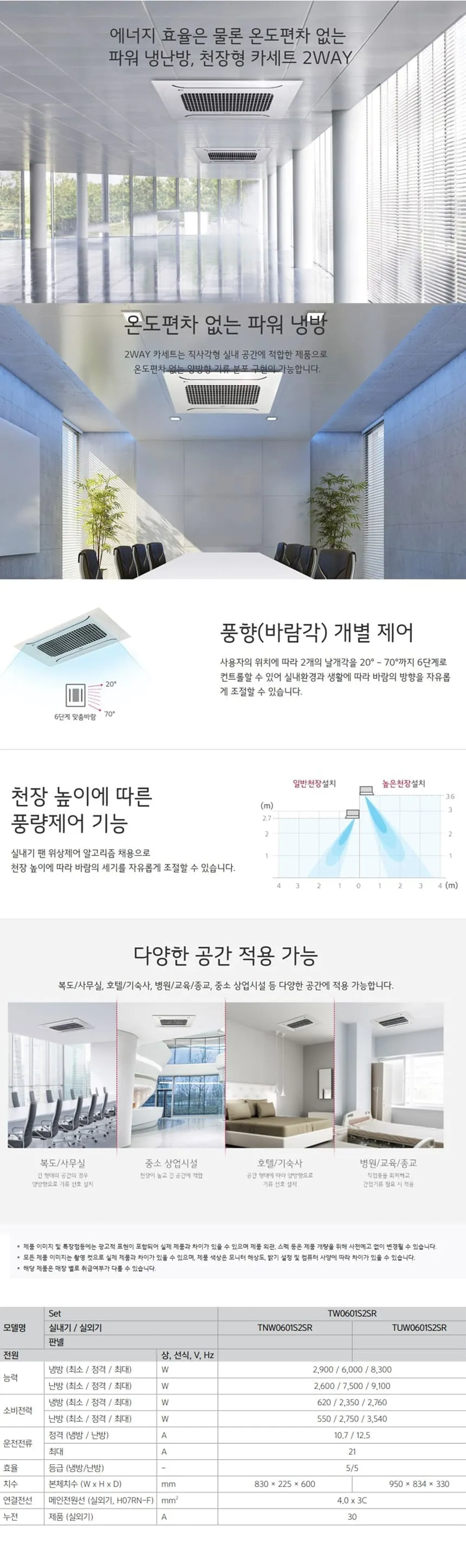 [LG]천장형 2Way 냉난방기 16평형(TW0601S2SR) 상세 이미지 1