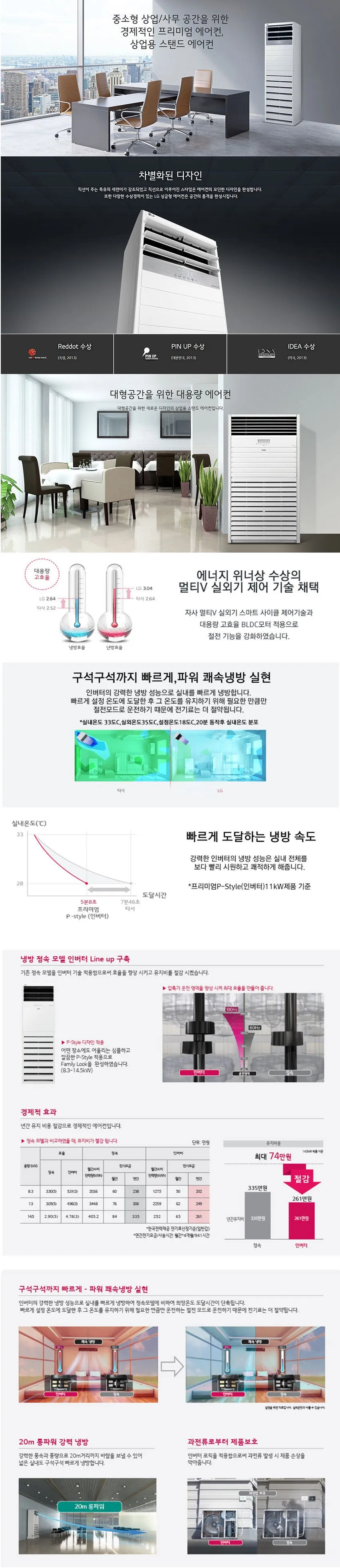 [LG] 에어컨 스탠드 40평 PQ1450T2FR 상세 이미지 1