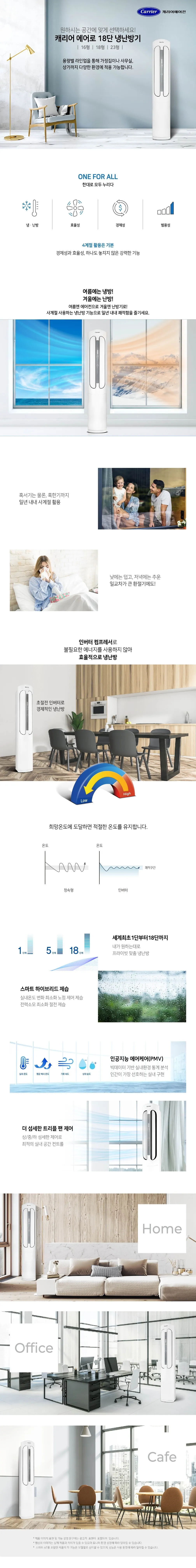 [캐리어] 냉난방기 스탠드 18평 DSQD181XAWWSD 상세 이미지 1