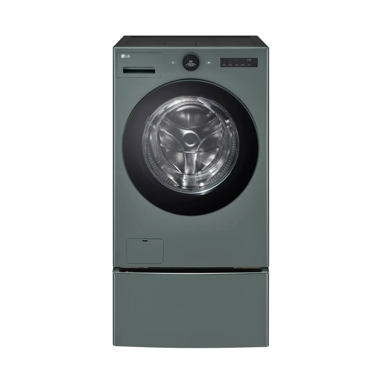 [LG] 트롬 오브제컬렉션 워시콤보 세탁기 25kg + 건조기 15kg + 키높이 수납함 (네이처 그린)