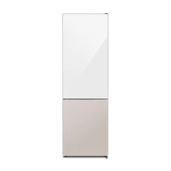 [하이얼] 글램글라스 스마트 콤비 냉장고 2도어 244L 화이트&베이지   (HRP255MDWE)