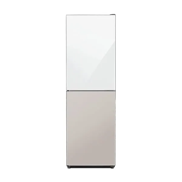 [하이얼] 글램글라스 스마트 콤비 냉장고 2도어 248L 화이트&베이지   (HRP257MDWE)