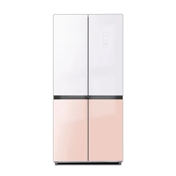 [하이얼] 4도어 글램글라스 냉장고 433L 글램화이트 피치핑크   (HRS445MNWP)